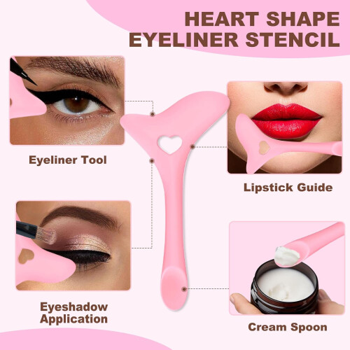 Eyeliner Stencil Set, Reusable Silicone Winged Cat Eye Makeup Tool for Quick Precision Beginners 2