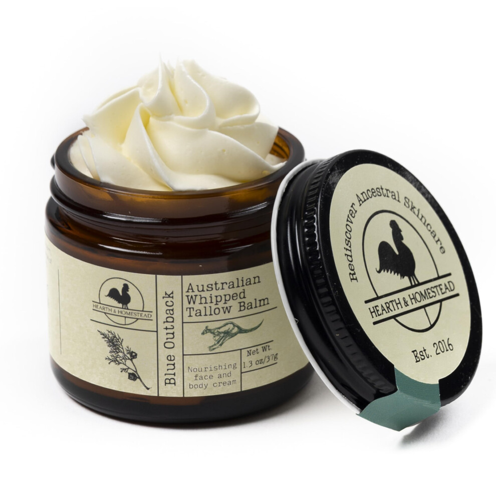 Australian Whipped Tallow Balm with Emu Oil, Blue Cypress and Sandalwood â Deep Hydration 1.3oz