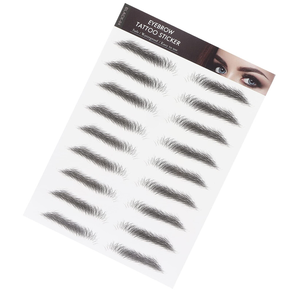 Waterproof Natural Eyebrow Tattoo Stickers for Women Long Lasting Easy Apply BLACK04