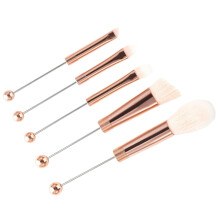 5 Piece Eye Makeup Brush Set with Soft Synthetic Bristles, Angled Eyebrow and Blending Brushes