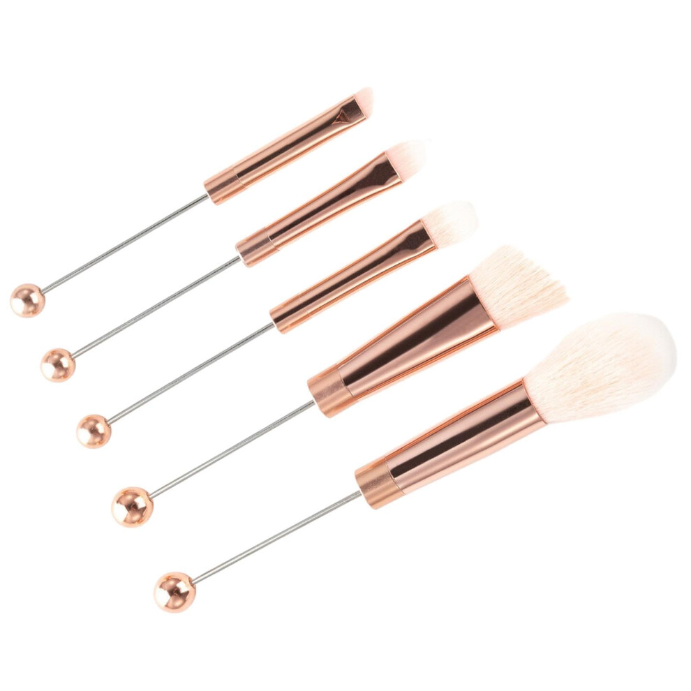 5 Piece Eye Makeup Brush Set with Soft Synthetic Bristles, Angled Eyebrow and Blending Brushes