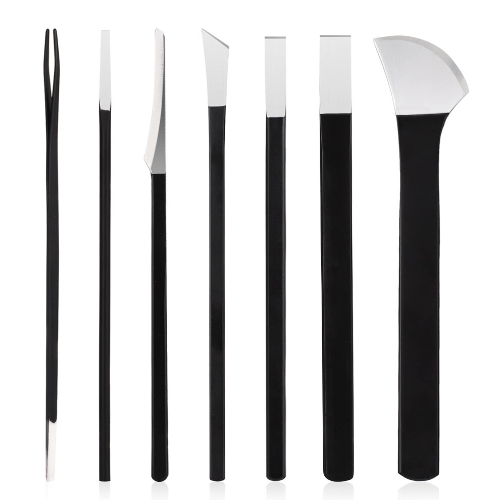 Pedicure Knife Set 7 Pack Ingrown Toenail Tools  Manganese Steel Foot Care Kit with PU Bag