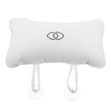 Inflatable Bath Pillow for Tub with Ergonomic Neck Support, NonSlip Suction Cups, QuickDrying Fabric