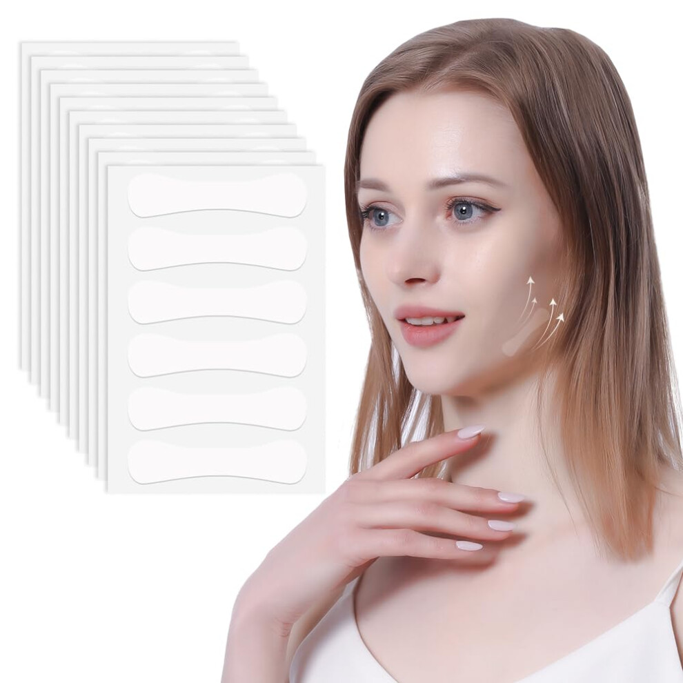 Face Lift Tape 60pcs Invisible Hourglass Design for Instant Facial Lifting and Sagging Skin Tightening