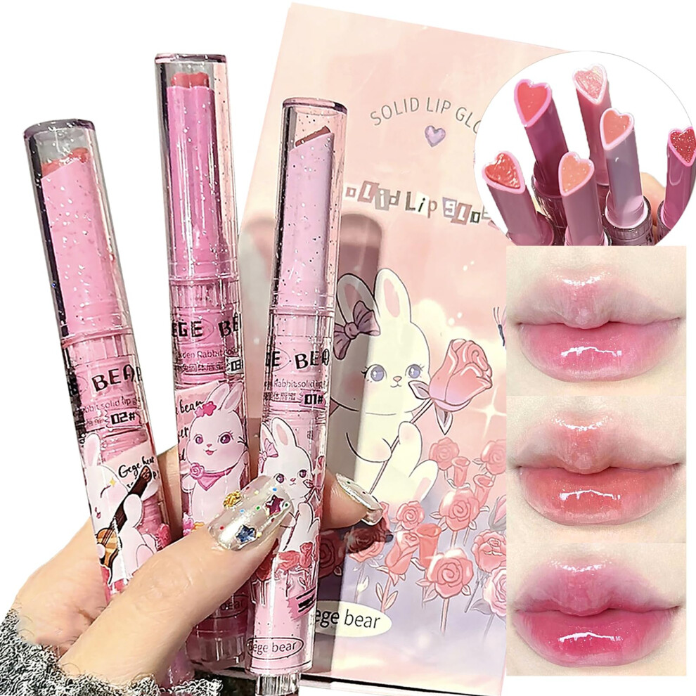 Jelly Lipstick Gift Set 3 Colors with Deep Hydration and Glossy Finish, Moisturizing Tinted Lip Balm