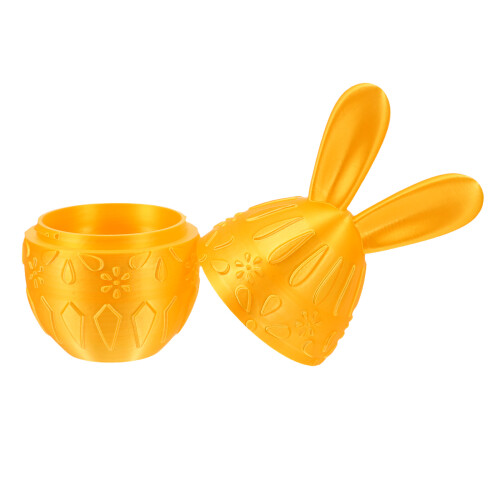 Golden Plastic Easter Eggs Rabbit Ear Theme for Hunt and Gifts