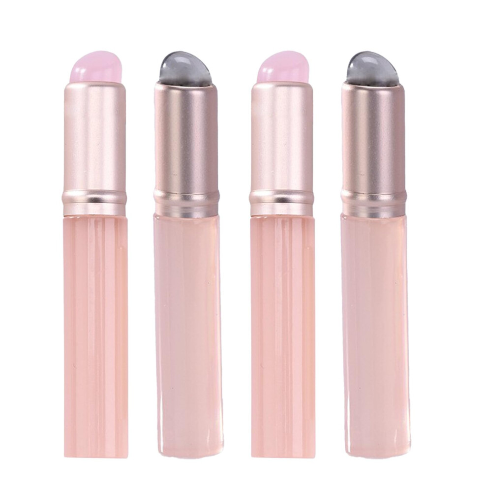 4pcs Silicone Lip Brush with Cap  Reusable Lip Mask Applicator for Balm, Concealer, Lipstick