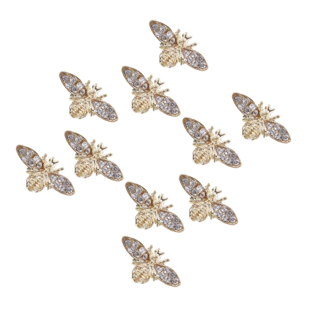 Bee Nail Charms 30pcs Elegant 3D Alloy Decorations for Manicure Acrylic Gel Nails and Crafts