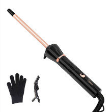 9mm Curling Iron for Tight Spiral Curls, 3/8 Inch Barrel, 10s Fast Heat Up, 420F with Glove