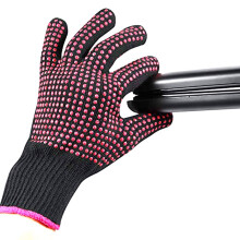 Hair styling, curling iron, flat iron and curling mill, pink edge, silicone lump, heat resistant gloves for 1 pink 1 number (1 pack)