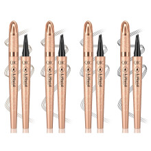 Waterproof MicroFork Eyebrow Pencil, SmudgeProof 4Tip Microblading Brow Pen for Natural Finish