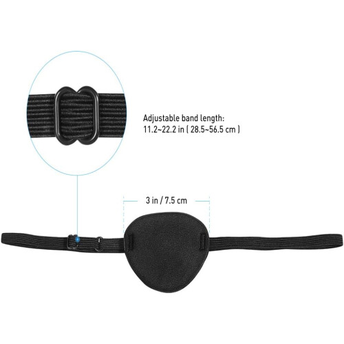 2Pcs Black 3D Comfortable Eye Patch with Adjustable Strap for Kids and Adults Pirate Style 1