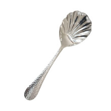 Hammered Shell Serving Spoon with Smooth Hand Polishing for Elegant Dining and Outdoor Picnic