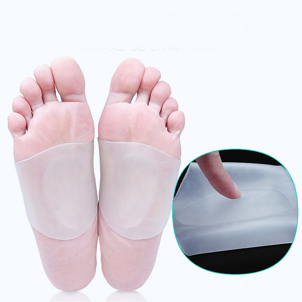 White Silicone Arch Support Sleeve Men Women Soft Shock Absorption Milky