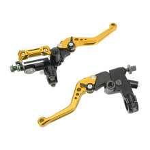 1 Pair 7/8in Brake Master Lever Kit, Gold