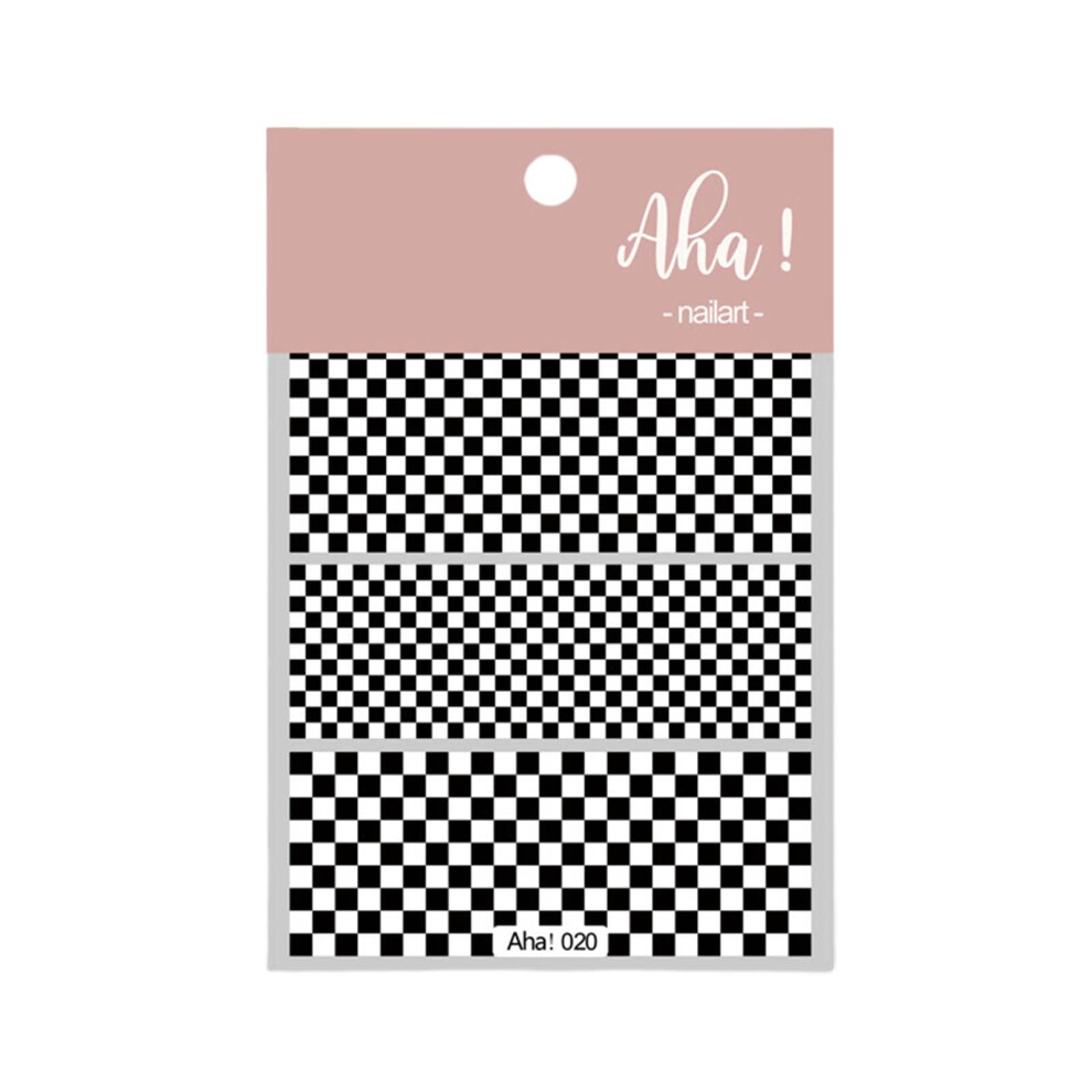 Black/White Nail Art Stickers And Checkerboard Nail Decals Easy Application For Manicures
