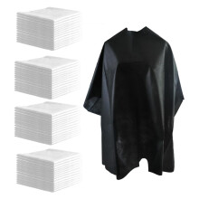 Pack of 144 Professional Hairdressing Cape with Disposable Towels, Waterproof Nylon Barber Cape, Black 55'x49'