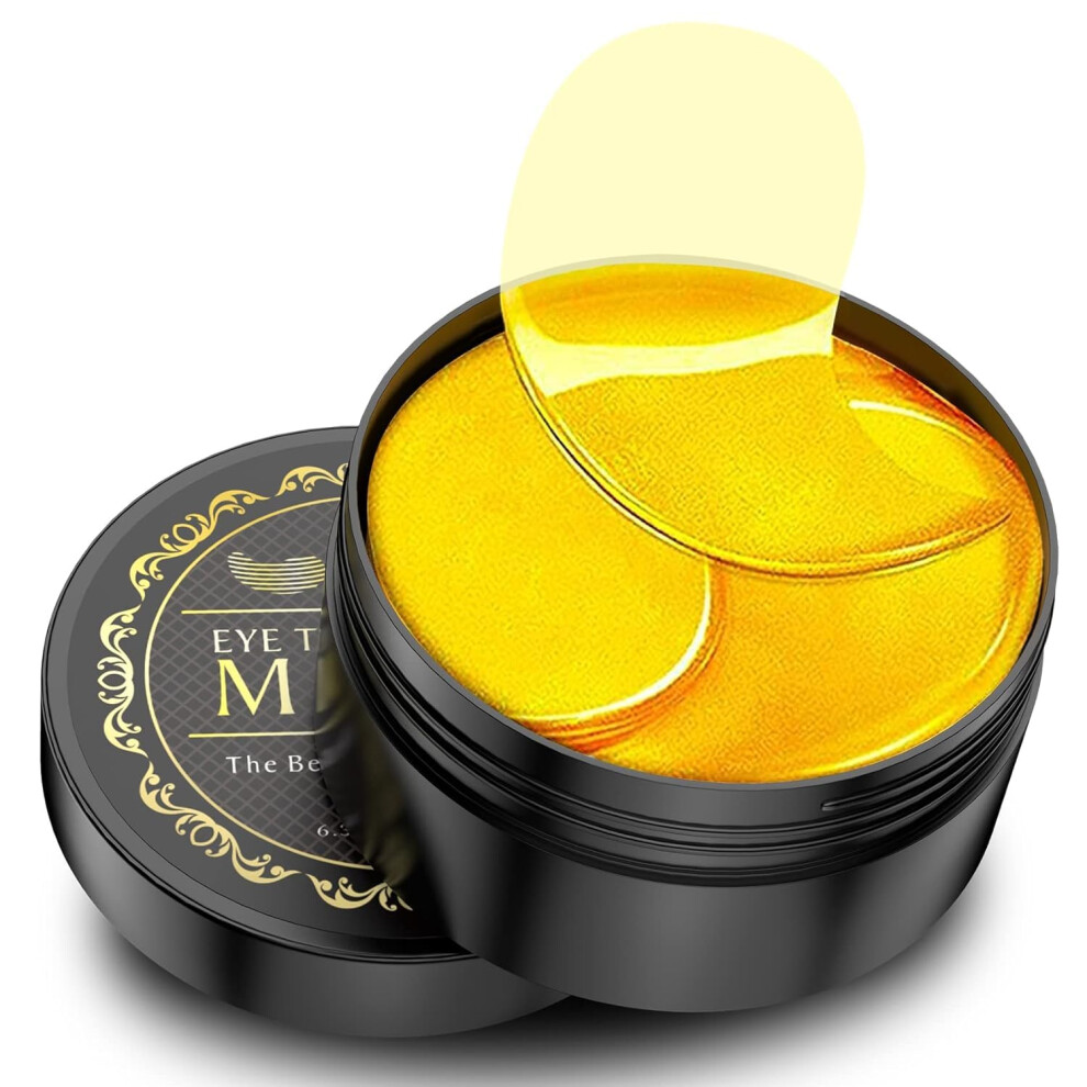 Gold/Dark Under Eye Patches 60Pcs 24K Collagen Eye Masks For Circles Puffiness Hydration Fine Lines