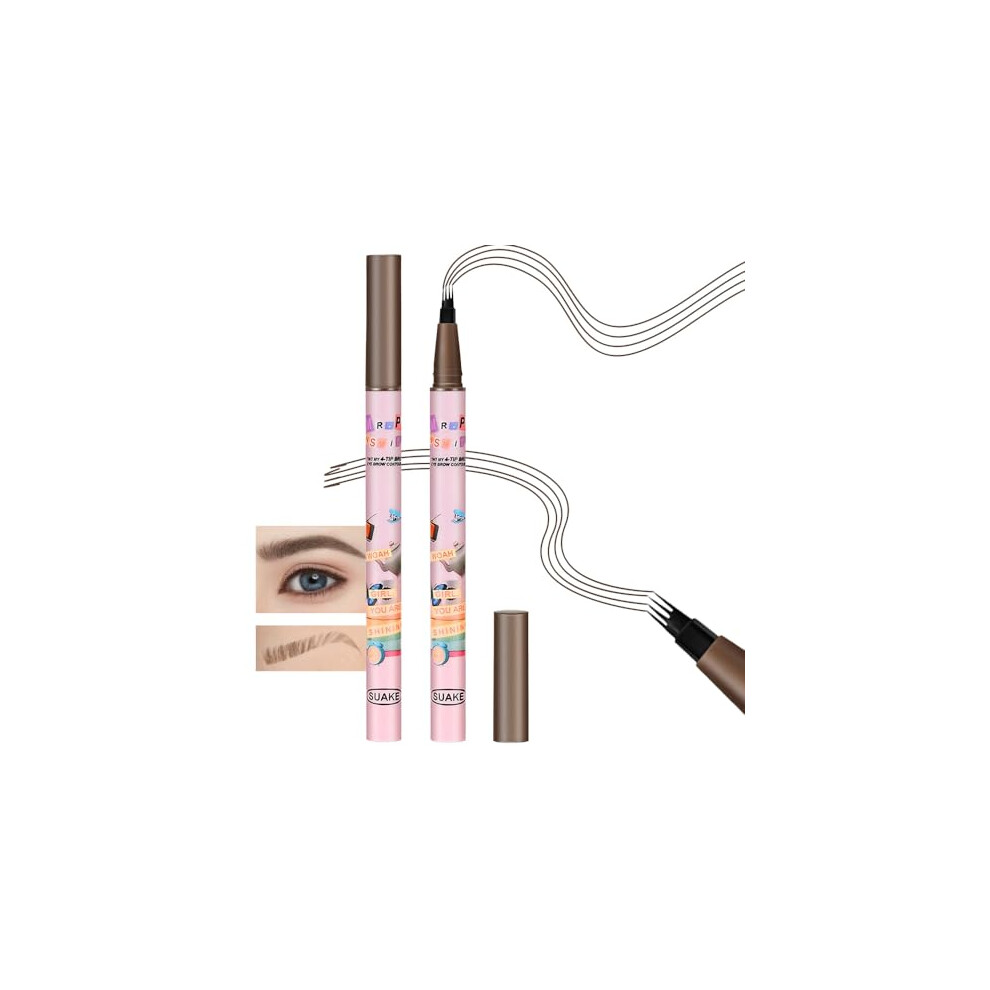 Waterproof Microblading Eyebrow Pen 4 Tip Precision Brow Pencil for Natural Long Lasting Look