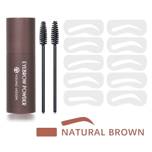 Eyebrow Stamp Stencil Kit for Natural Brows, One Step Brow Powder Makeup with Easy Blend Formula 2