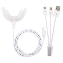 Kit de albire a dinților wireless cu lumină LED acceleratoare, rezultate rapide, sistem LED albastru cu formulă de hidroxiapatită pentru dinți