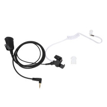 Ergonomische oortelefoon met reversclip voor portofoons met PTT-knop, paddenstoelvormige microfoon, transparante akoestische buis, 1-draads ontwerp,