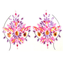 Body Rhinestone Stickers with Sparkling Crystal Face Gems for Festival Party Makeup, 2 Pcs