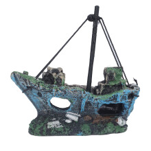 Adorno para acuario no tóxico, decoración de pecera con forma de naufragio, decoración realista para acuario, material de resina ecológico,