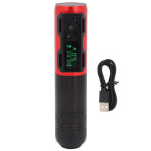 Máquina de tatuagem com motor sem núcleo, visor digital LED, bateria de longa duração, operação sem fio, componentes removíveis e transmissão