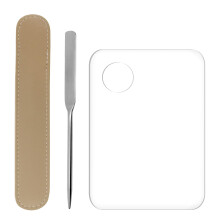 Plastic Makeup Mixing Palette Set with Stainless Steel Spatula for Foundation Nail Art Eyeshadow