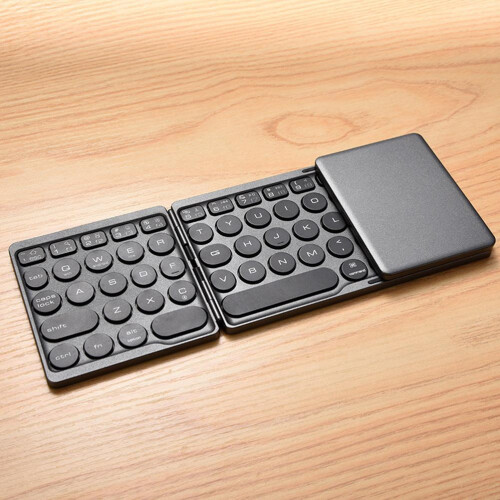 Rechargeable Foldable Keyboard With Bluetooth 5.1 And Sturdy Design Perfect For Syncing Up To Three Devices For Seamless Workflow 2