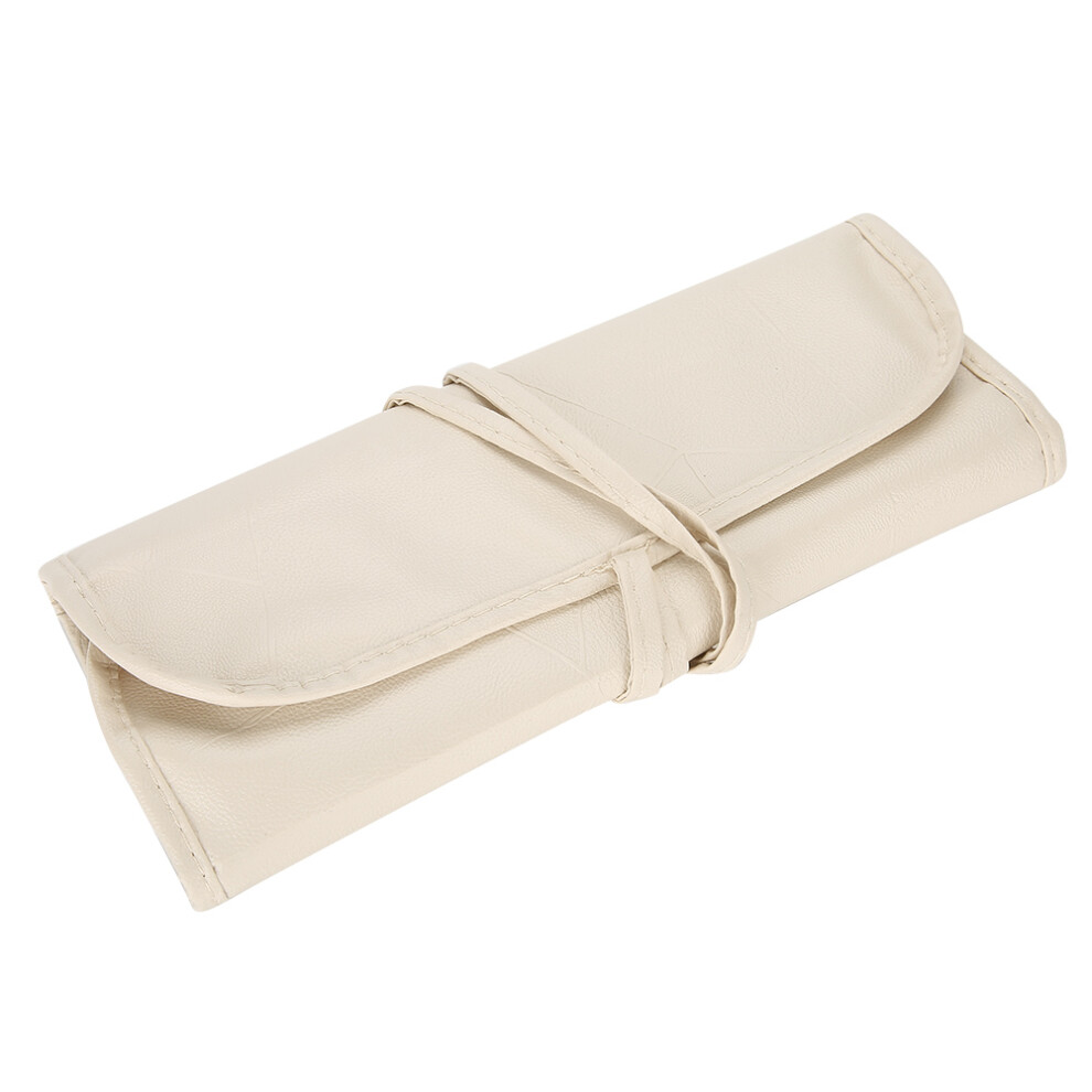 Cosmetic Bag with Roll Up Design, Premium Makeup Brush Case Featuring Water-Resistant PU Leather and Orderly Storage for Travel and Everyday Use