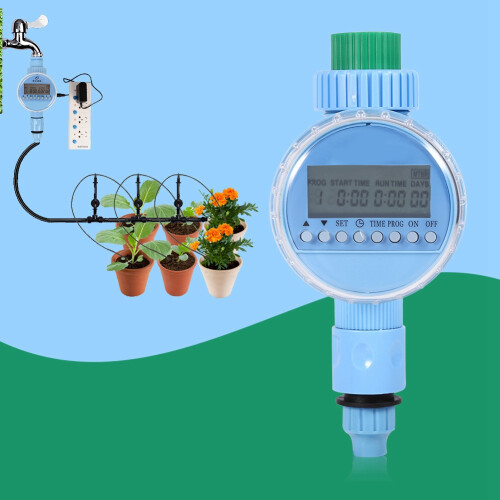 Programmable Automatic Watering Controller For Garden, Digital Sprinkler Timer With LCD Screen Durable Waterproof Battery Free Setup Solar Compatible 2