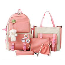 Lightweight Canvas Backpack Kawaii Backpack Cute School Bag Aesthetic Design School Bookbag with Breathable Shoulder Straps Anti Theft Zipper Pocket