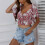 Γυναικείο Φανελάκι με Πλαϊνό Κόμπο και Στριφτό Γραμμή στη Μέση, Πουά Στάμπα, 2