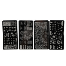 Placas de estampado para uñas DIY Diseño creativo de uñas Placas de uñas reutilizables Grabado profundo Acero inoxidable de alta calidad Diseño