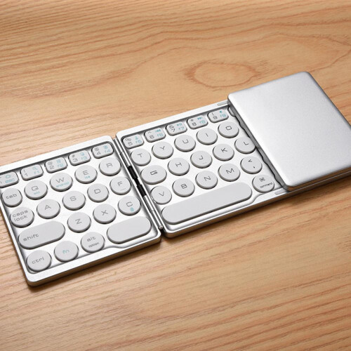 Rechargeable Foldable Keyboard With Bluetooth 5.1 And Sturdy Design Perfect For Syncing Up To Three Devices For Seamless Workflow 1