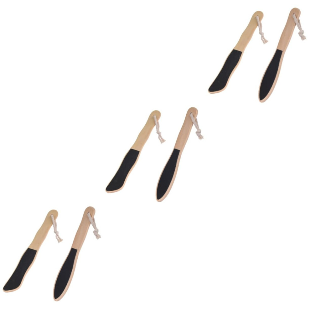 6pcs Foot File for Dead Skin Removal with Ergonomic Wood Handle Callus Remover for Heels