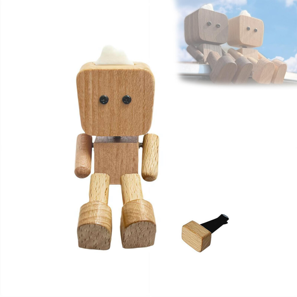 Wooden Car Dashboard Ornament Handmade Shaking Wooden Figurine Creative Desktop Decor Brown 9113335768741