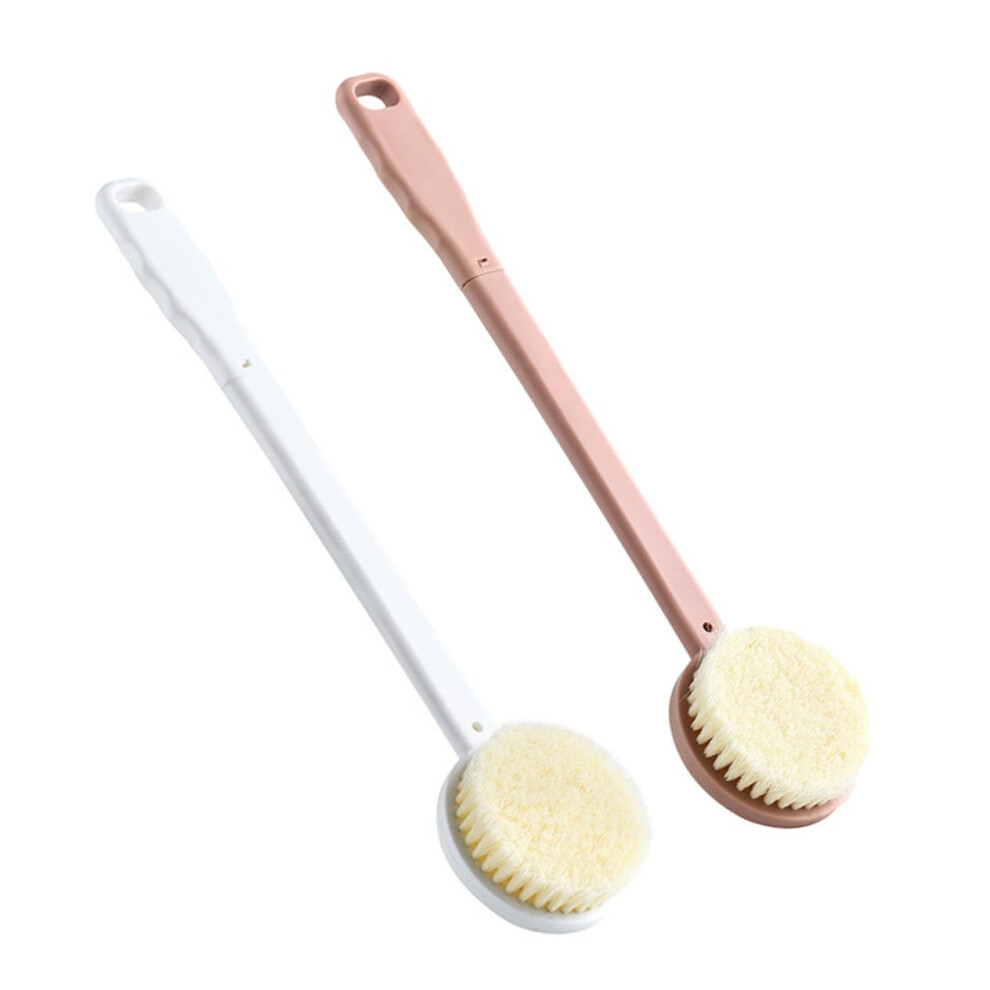 2pcs Bath Body Brush Set with Long Handle and Gentle Exfoliating Bristles for Shower Back Cleaning