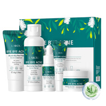 Tea Tree Skin Care Set for Oily Skin, 5 Step Oil Control and Acne Treatment Kit with Cleanser, Toner, Serum, Cream and Gel