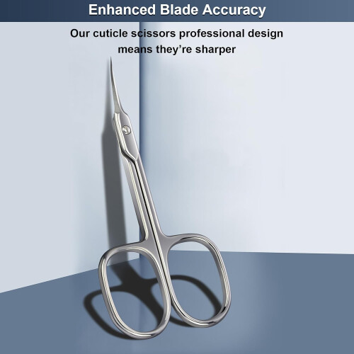 Cuticle Scissors Extra Fine Curved Blade with Precision Tip Professional Manicure Scissors Silver 2