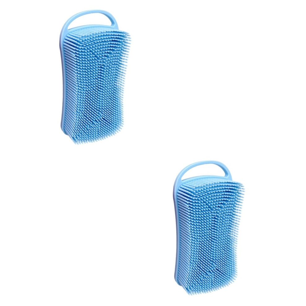 Light 2Pcs Silicone Bath Brush For Sensitive Skin Gentle Exfoliating Shower Scrubber With Soft Bristles