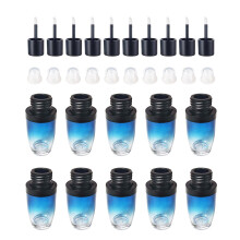 10 Pack 8ml Empty Lip Gloss Tubes with Wand, Transparent Gradient Blue Refillable Containers