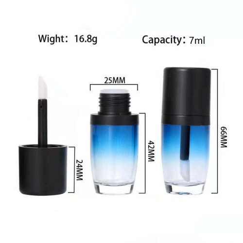 10 Pack 8ml Empty Lip Gloss Tubes with Wand, Transparent Gradient Blue Refillable Containers 1