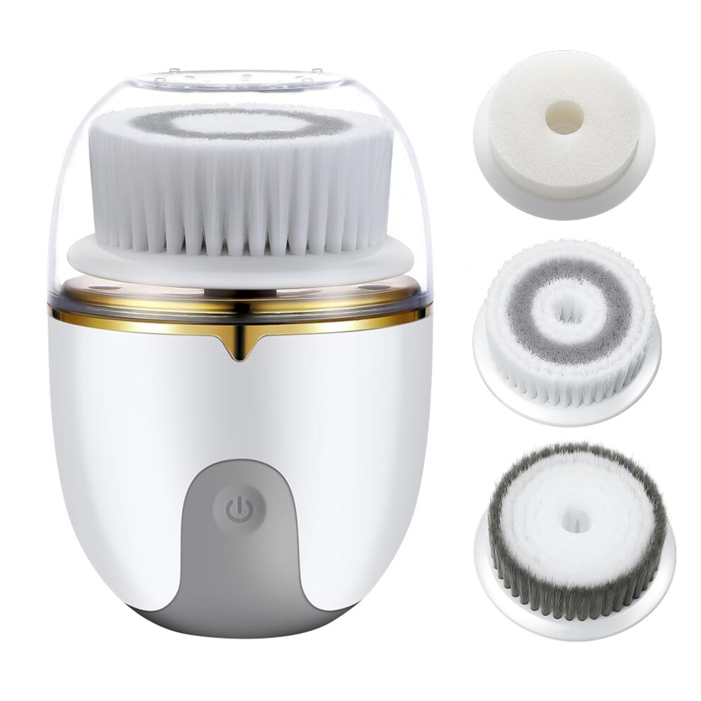 Facial Cleansing Brush Electric Face Brush Waterproof Rechargeable 360 Spin with 3 Heads for Deep Exfoliating