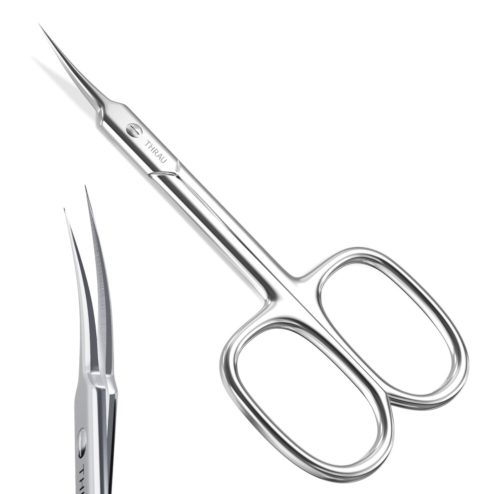 Cuticle Scissors for Manicure and Pedicure with Precision Curved Blades, Stainless Steel Nail Scissors