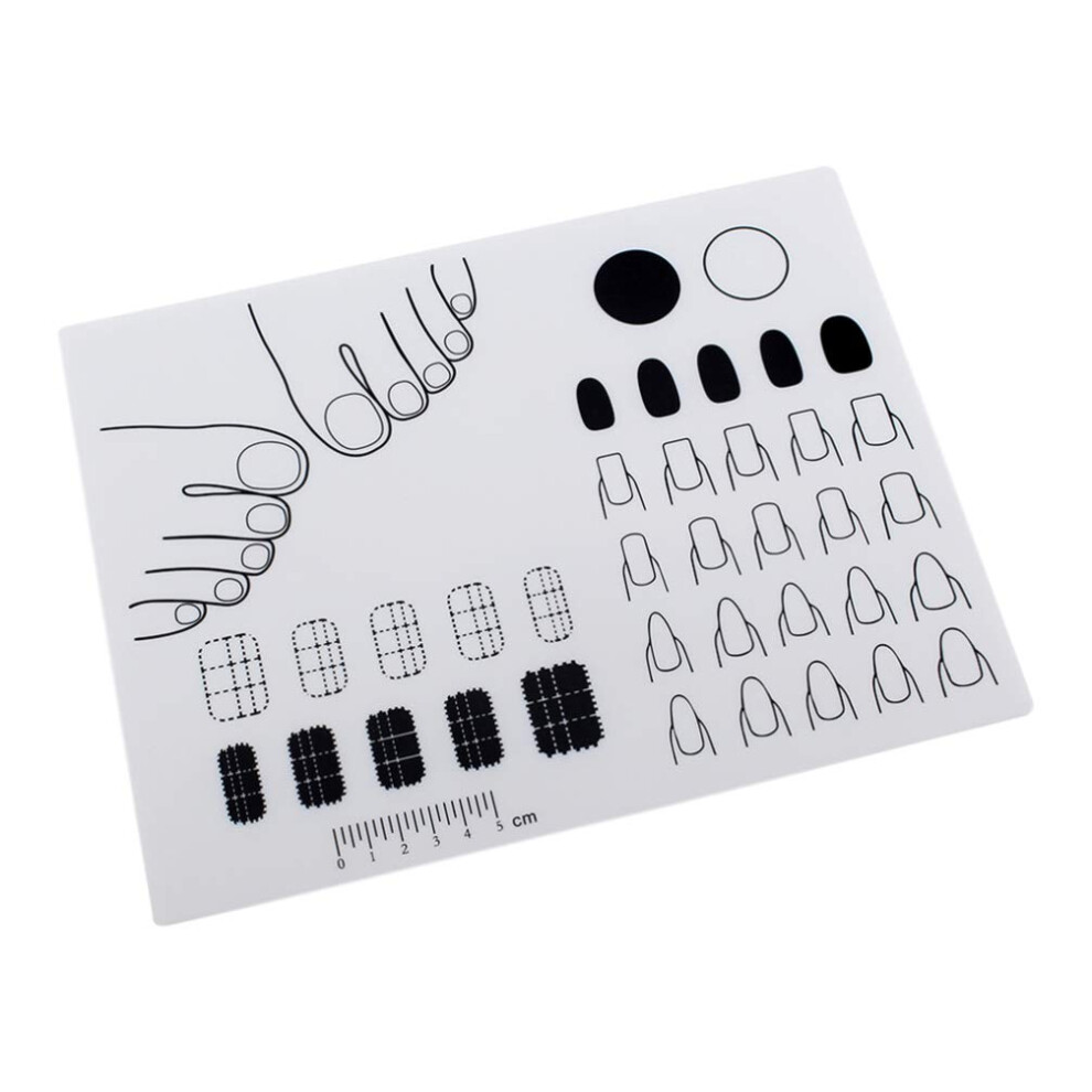 Nail Art Stamping Mat Silicone Manicure Workspace Pad 28x21cm White Easy Clean Slip Resistant