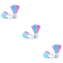 Nail Dust Brush Set with Soft Nylon Bristles for Quick Nail Dust Removal, Rainbow Design, 6pcs