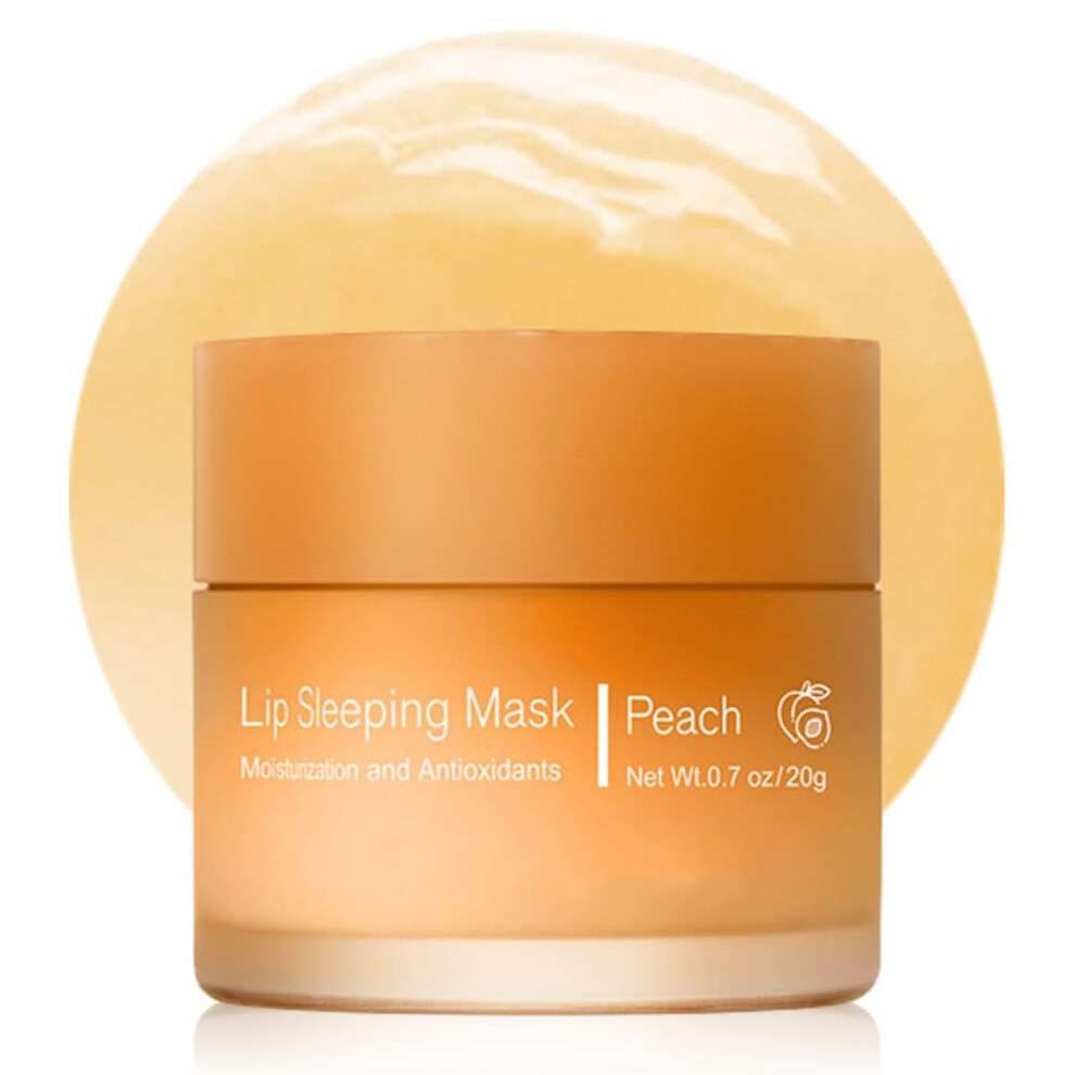 Peach Lip Sleeping Mask With Deep Hydration, Overnight Moisture Lock Balm For Dry Lips 0.7Oz